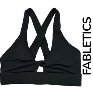 Fabletics Black Cross-Back Sports Bra